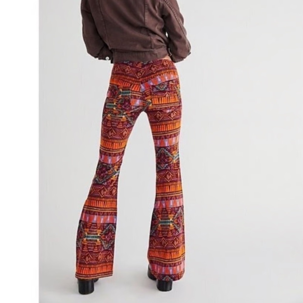 We The Free Orange Multi Aztec-Print Bootcut Pants - Picture 2 of 10